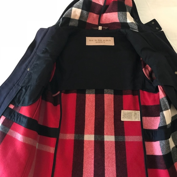 Mens Navy Blue Burberry Greenwich Duffle Coat